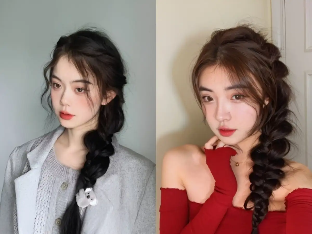 Tạo kiểu Tóc tết lệch vai cho nàng duyên dáng