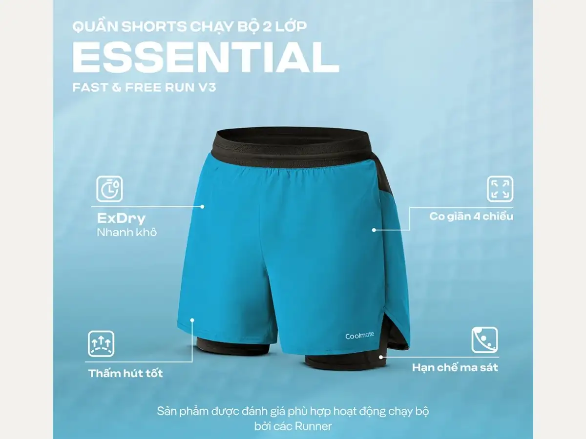 Lớp lót bên trong là chi tiết quan trọng trong cách chọn quần short chạy bộ nam giúp giảm ma sát