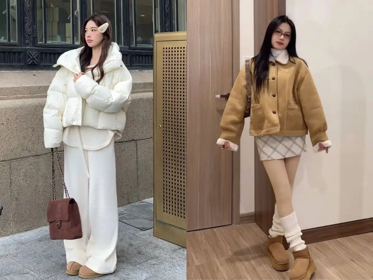 Phụ kiện như khăn len, mũ len hoặc túi xách nhỏ làm tăng tính thời trang và giúp giữ ấm hiệu quả