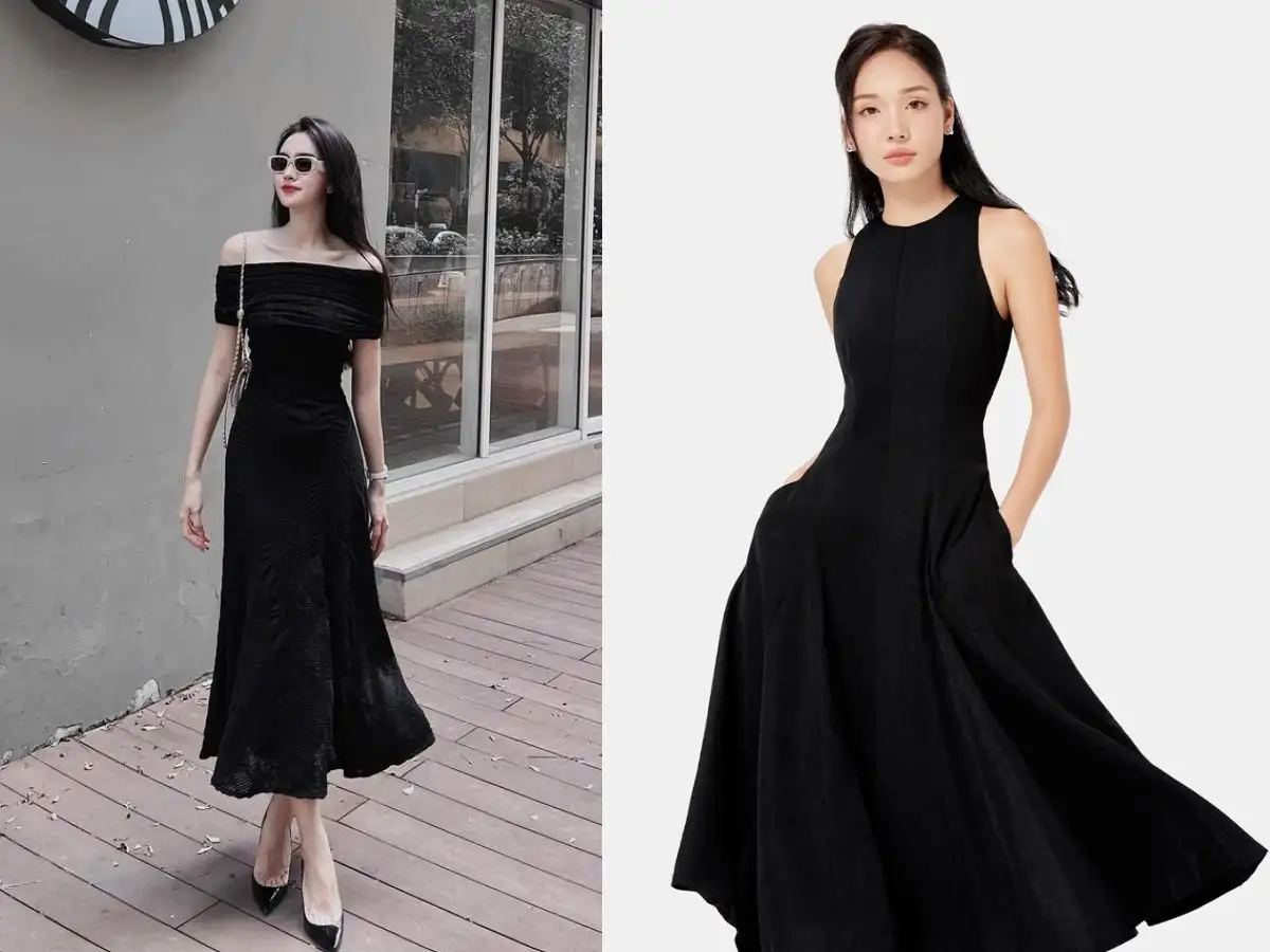 Váy đen maxi điệu đà cho nàng