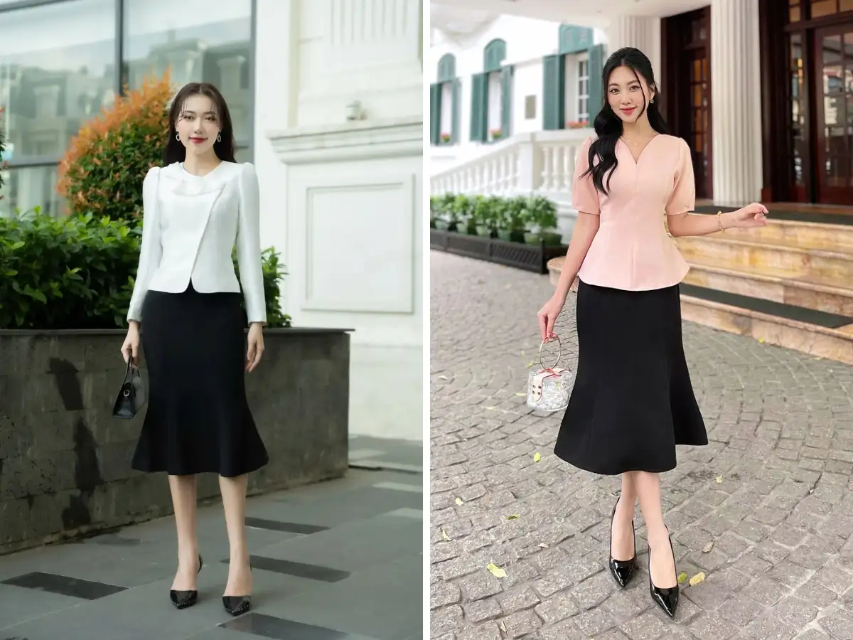 Nàng có thể chọn chân váy Trumpet hoặc đuôi cá để tôn lên dáng người mình