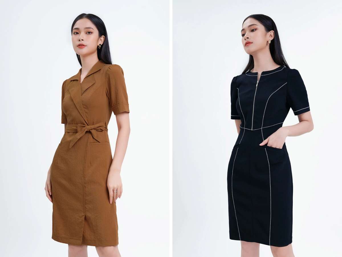 Diện đầm liền công sở cho những buổi đi làm văn phòng