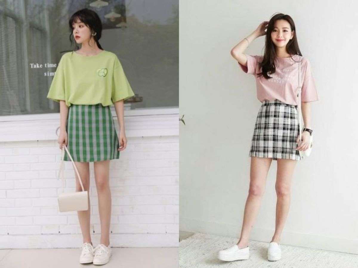 Mini juyp kết hợp với áo thun là một combo đơn giản nhưng cực kỳ hiệu quả