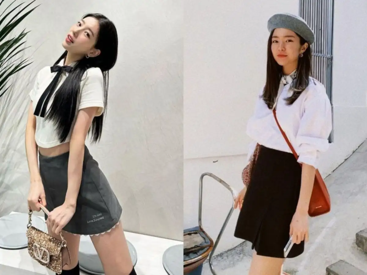 Muốn tạo vẻ thanh lịch và chỉn chu, bạn có thể kết hợp mini juyp với sơ mi hoặc áo polo