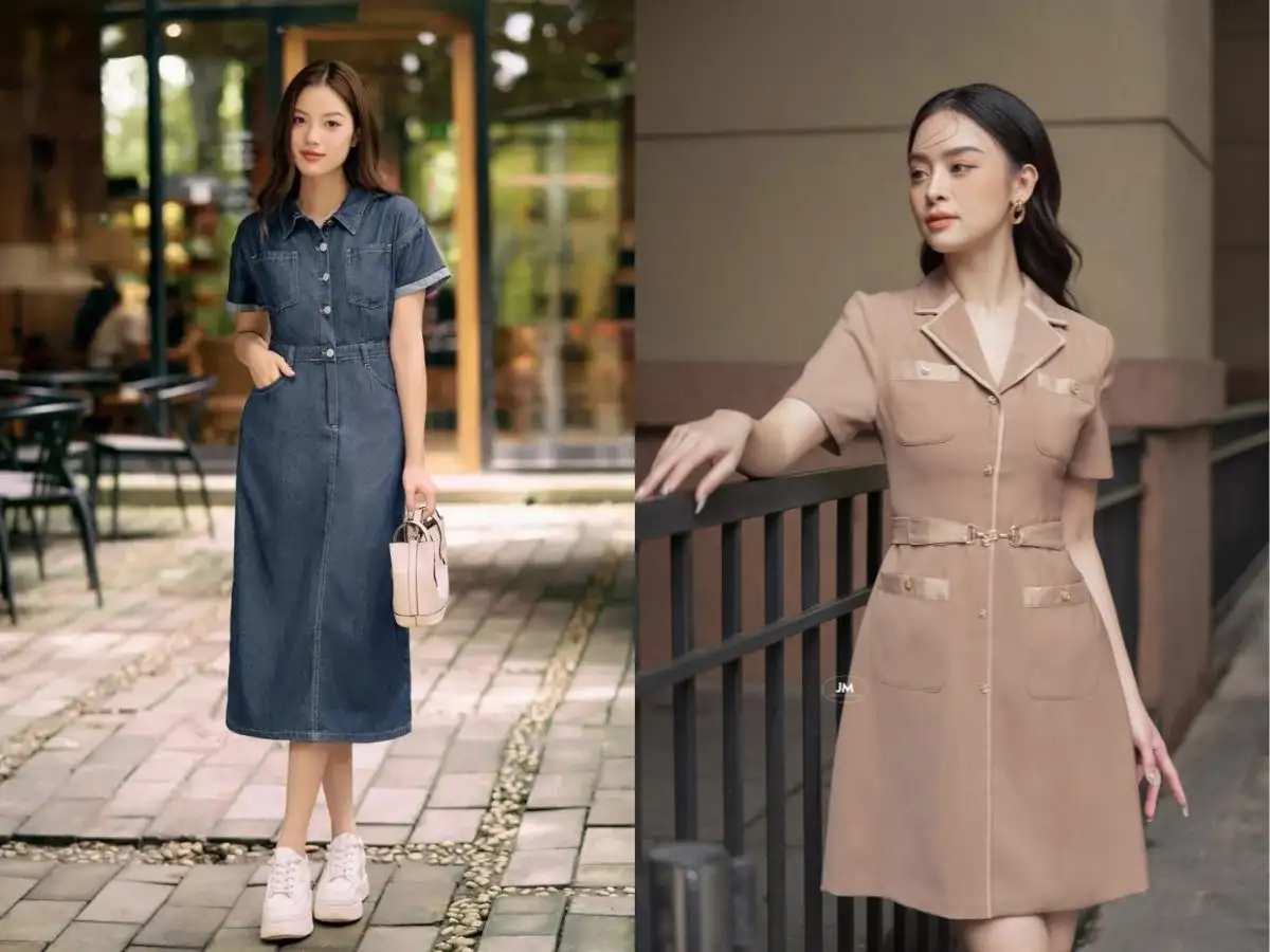 Váy dáng suông và peplum là lựa chọn lý tưởng cho nàng dáng quả táo
