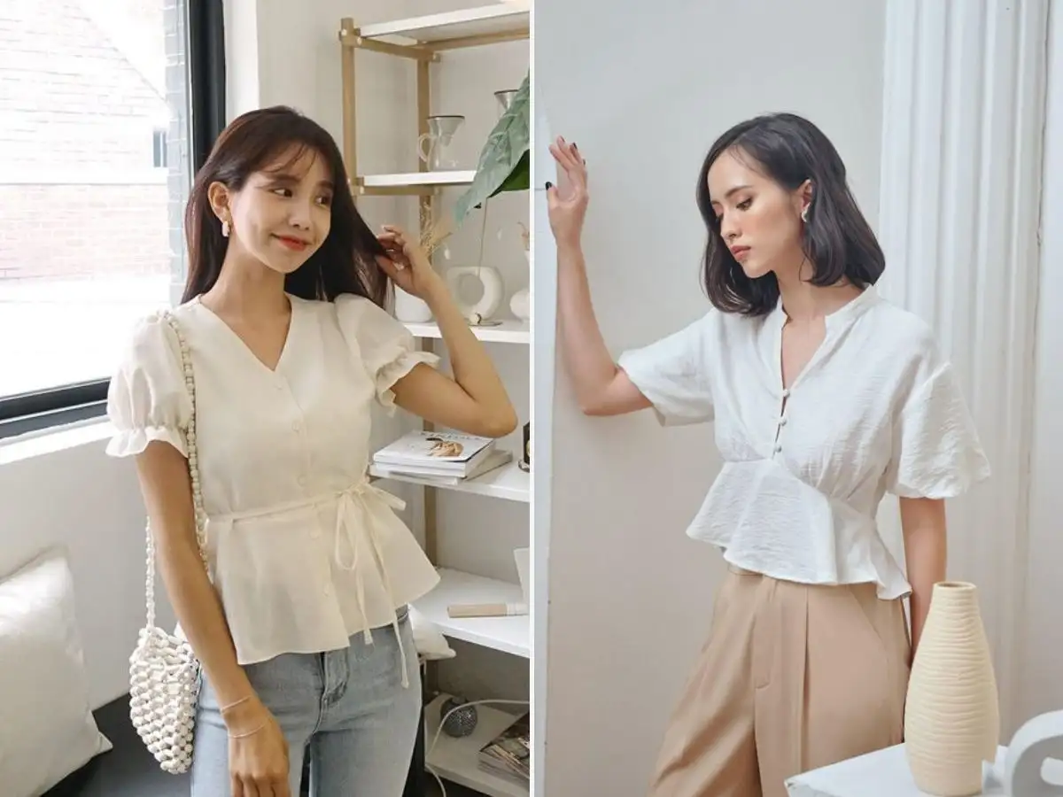 Áo sơ mi dáng peplum