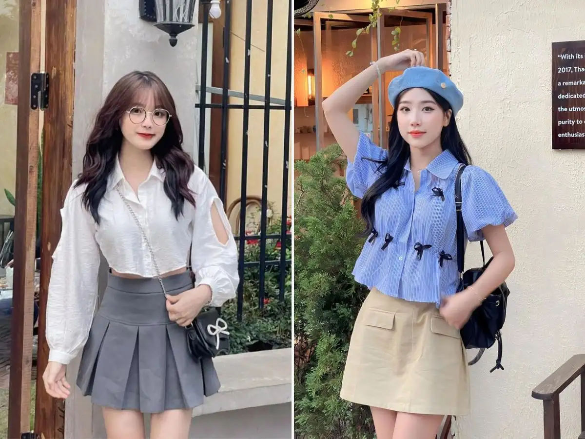 Áo sơ mi tay phồng nữ tính