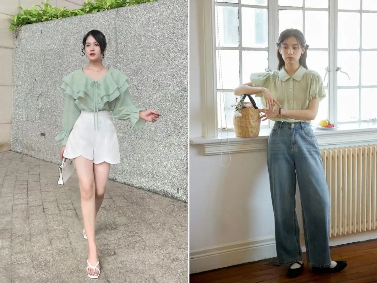 Áo sơ mi cách điệu nữ