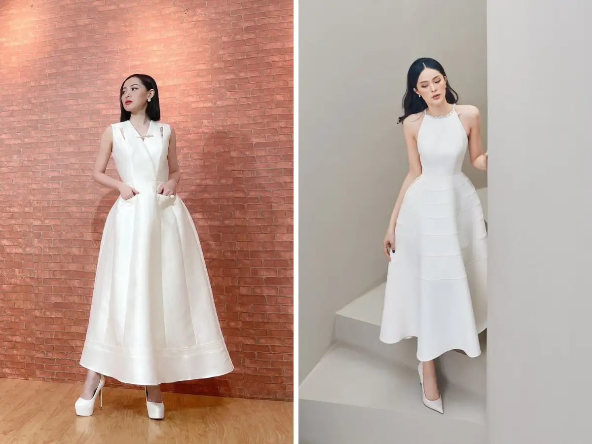 Phối đầm sát nách với giày dép phù hợp