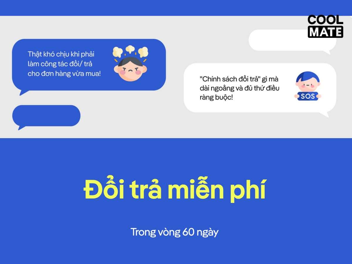  Coolmate với cam kết đổi trả 60 ngày