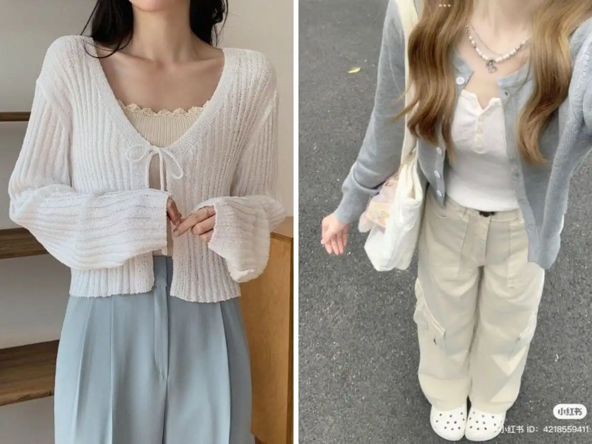 Sành điệu hơn khi kết hợp croptop với áo khoác mỏng