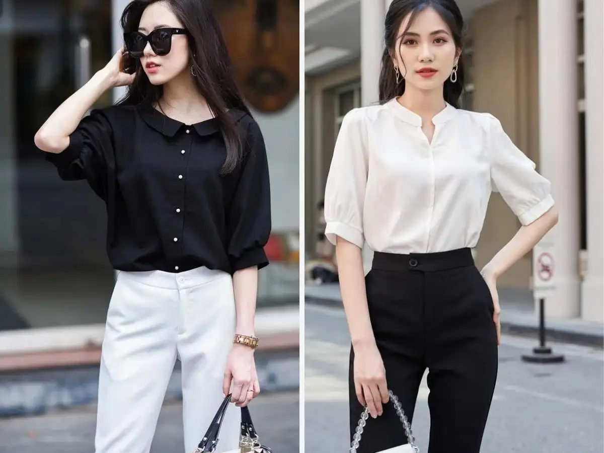 Áo kiểu cổ trụ/cổ tàu