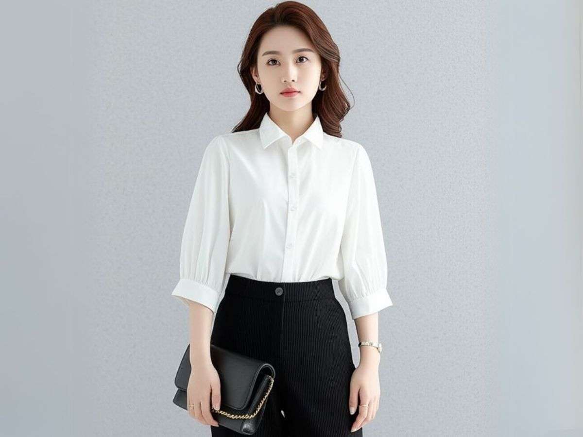 Áo cổ bẻ - Một trong những mẫu áo sơ mi trắng nữ đẹp nhất