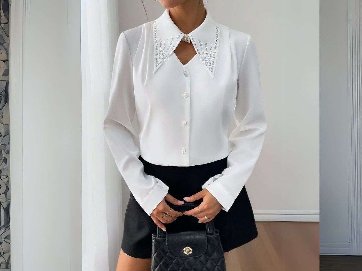 Diện sơ mi đính đá sẽ giúp chị em tỏa sáng