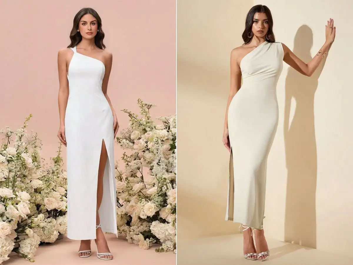 Phối đồ với đầm body trắng
