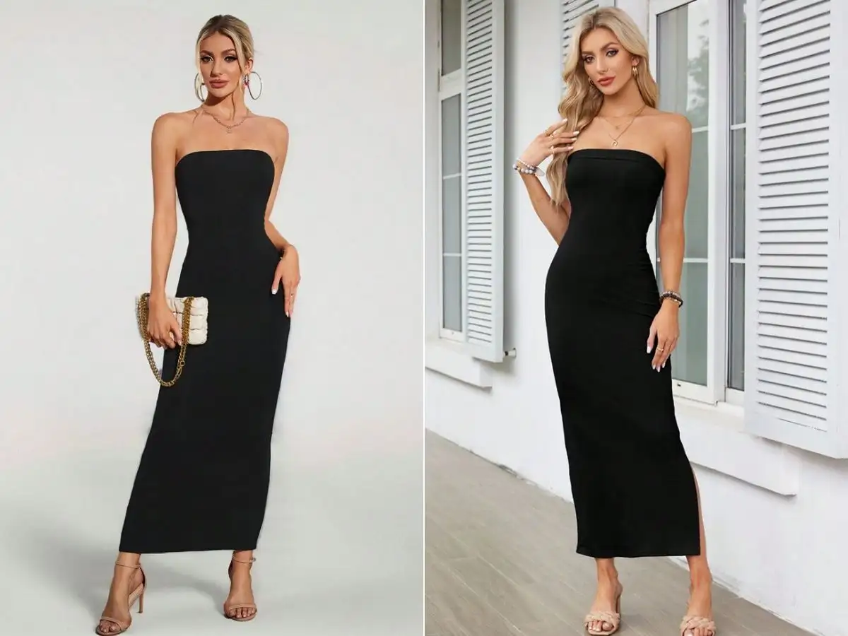 Phối đồ với đầm body đen