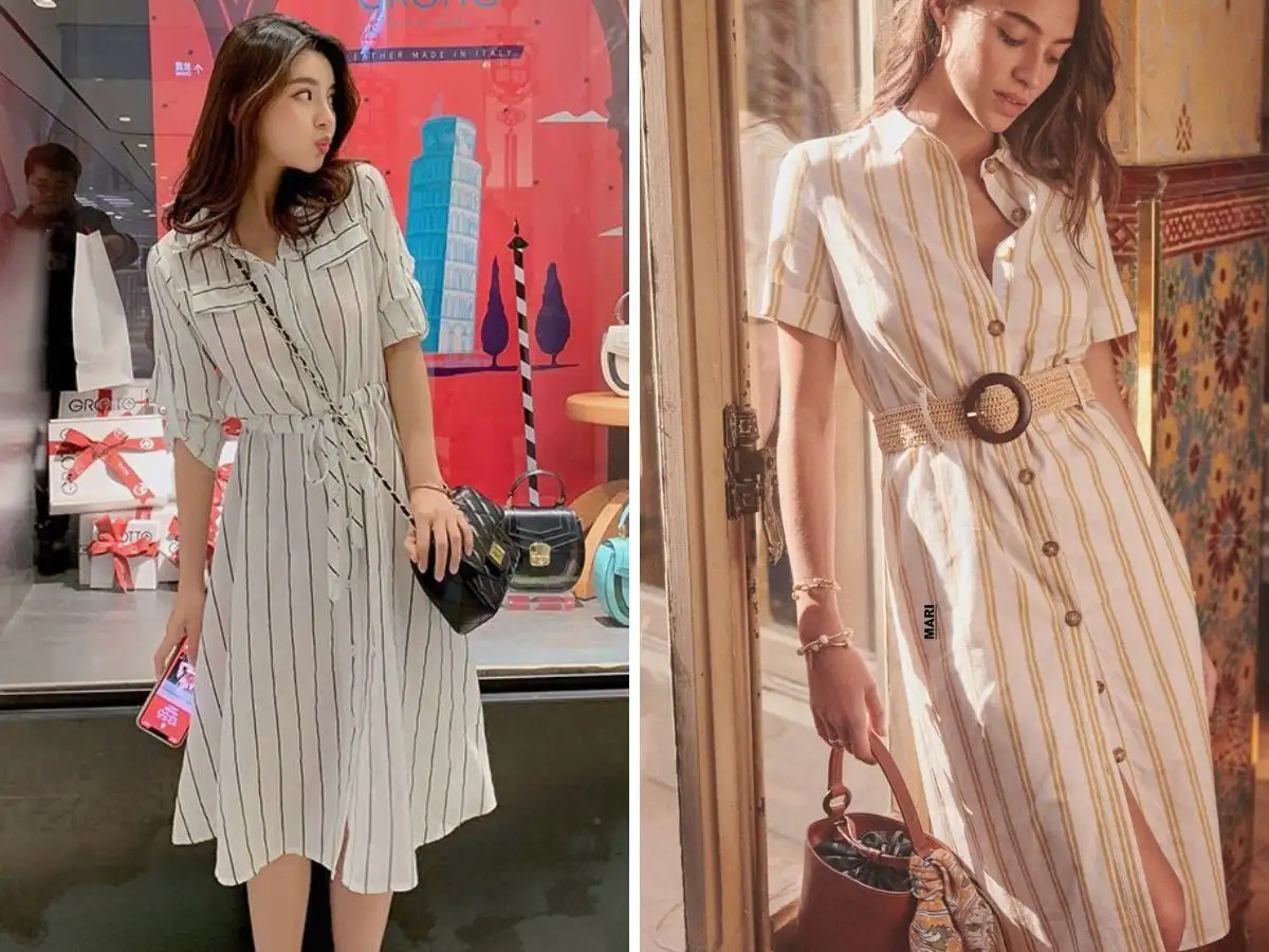 Có thể chọn đầm sơ mi kèm họa tiết