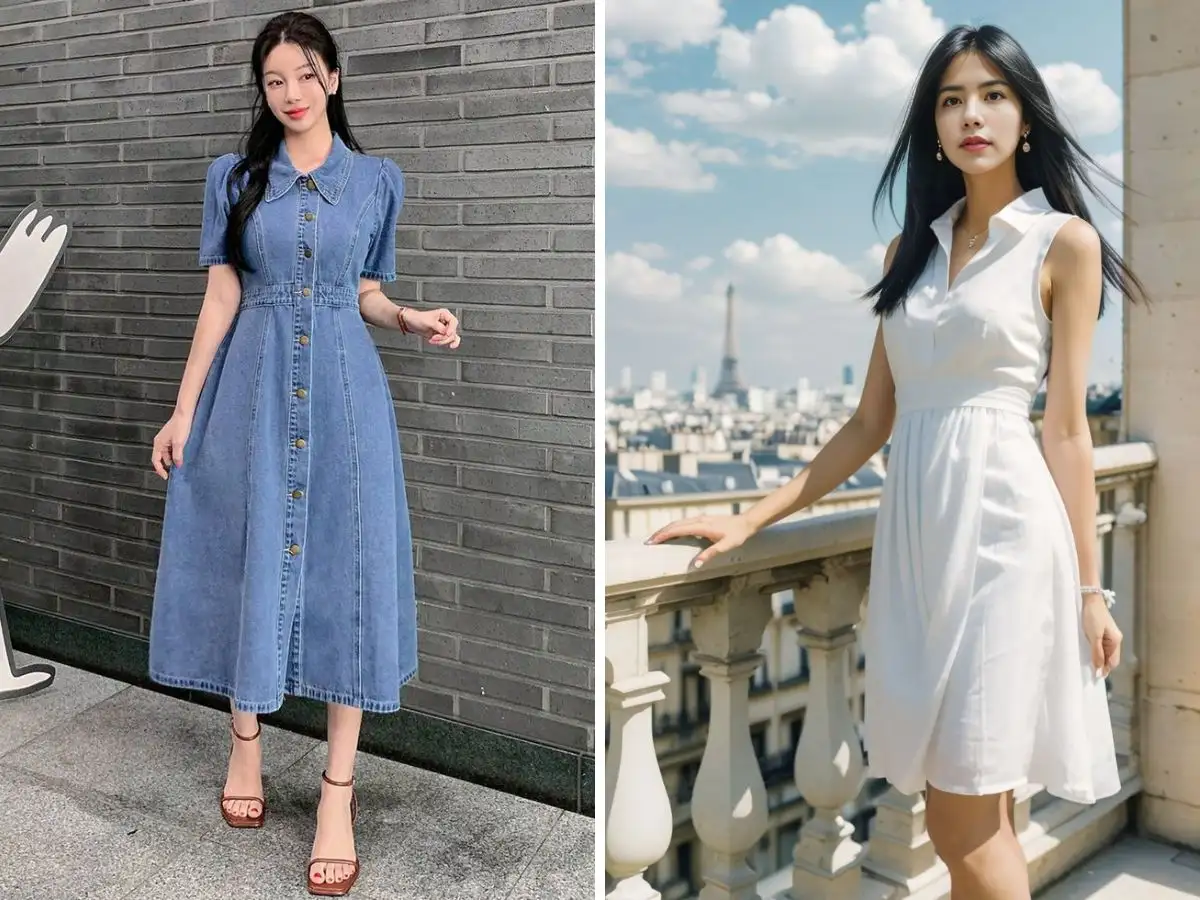Đầm sơ mi cũng có nhiều kiểu cách điệu phần tay