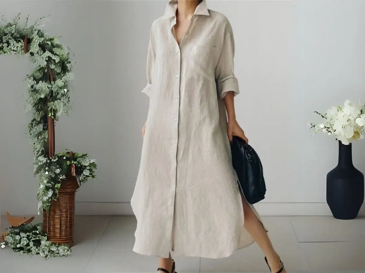 Hãy chọn đầm sơ mi suông cho dáng người quả táo