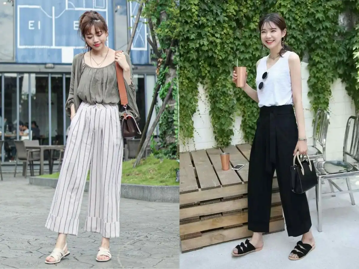 Phối đồ với quần ống rộng đi chơi