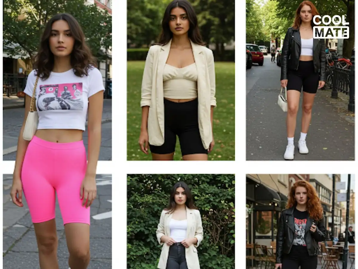 Bộ sưu tập các hình ảnh lifestyle với các cách phối đồ khác nhau với quần biker short