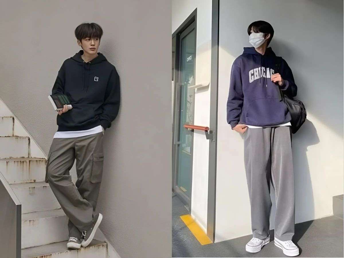 Phong cách đường phố với hoodie kết hợp quần ống rộng cá tính