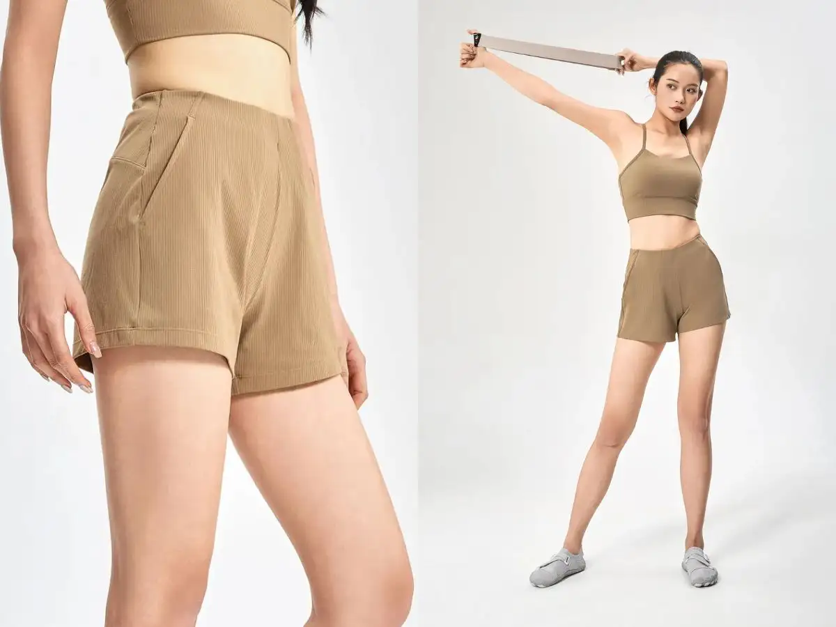 Quần short ribbed nữ được thiết kế cho đa dạng hoạt động từ nhẹ đến vừa