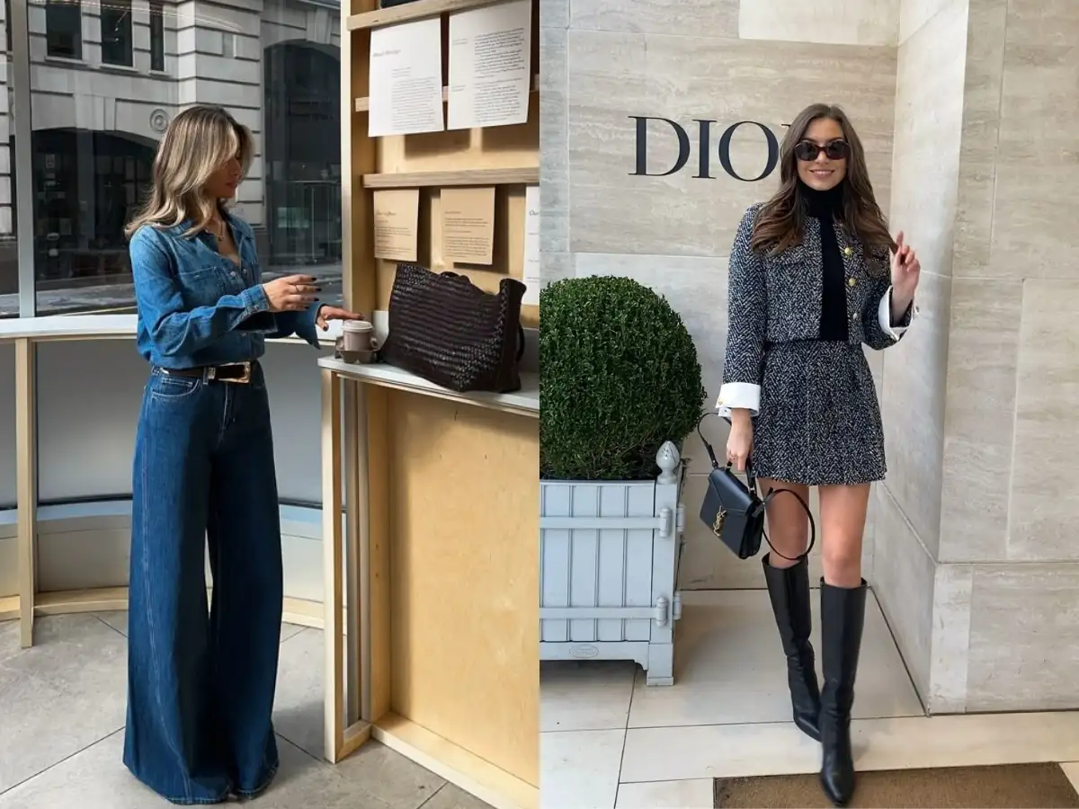 Set denim biến tấu và dạ Tweed thời thượng mang đến nét cá tính và sang trọng