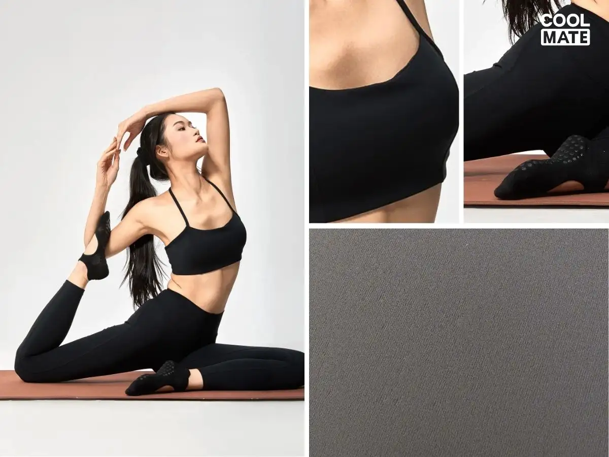 Thực hiện tư thế yoga khó trong trang phục Spandex