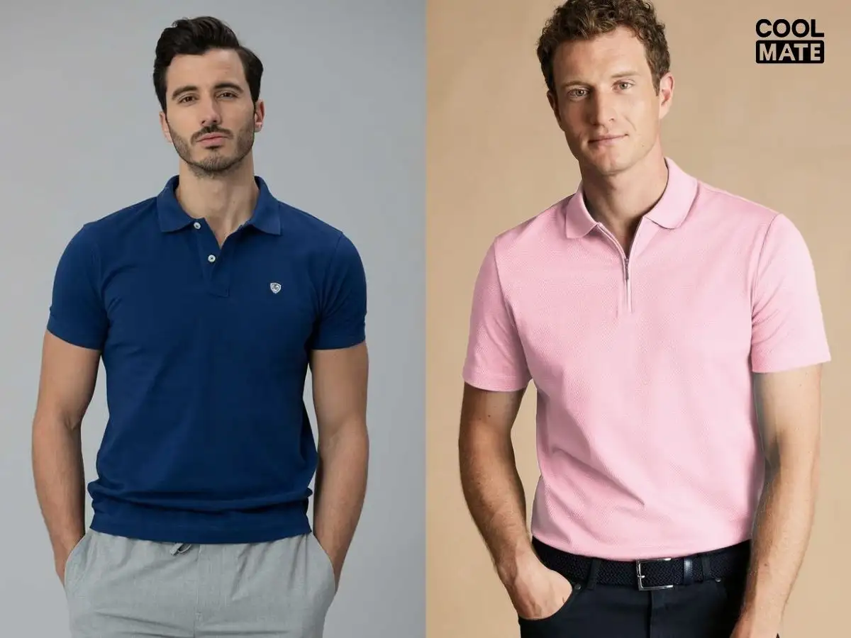 Tone da lạnh, da trắng sáng mặc áo polo màu xanh navy hoặc hồng pastel trông rất tươi tắn, nổi bật
