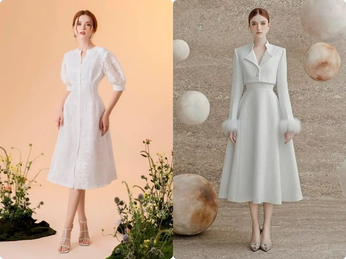 Phần cổ áo chữ V hay cổ tim sẽ tạo hiệu ứng thân trên thanh thoát hơn cho dáng quả táo