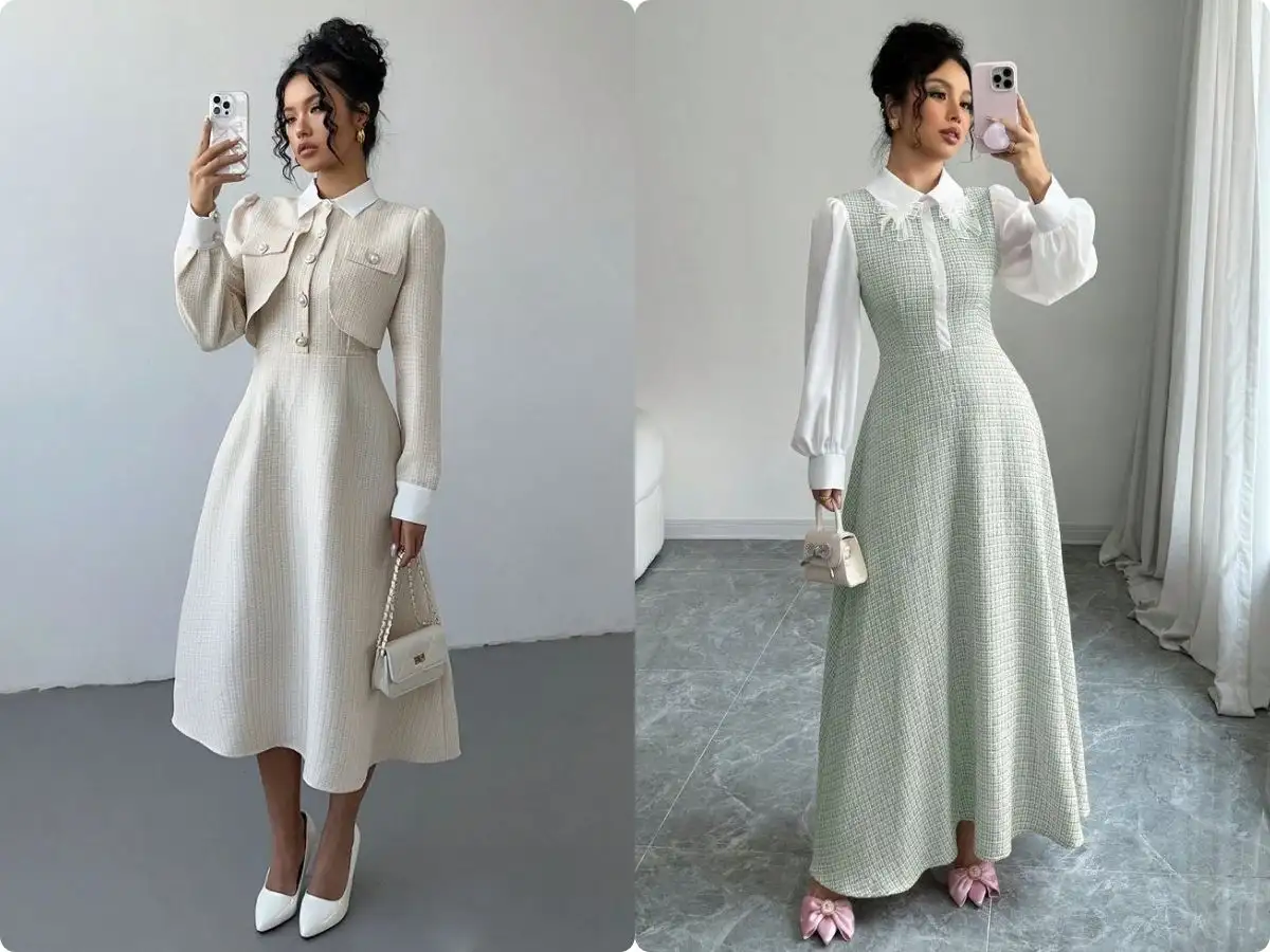 Khi phối cùng váy cổ điển, hãy ưu tiên những món phụ kiện tinh tế
