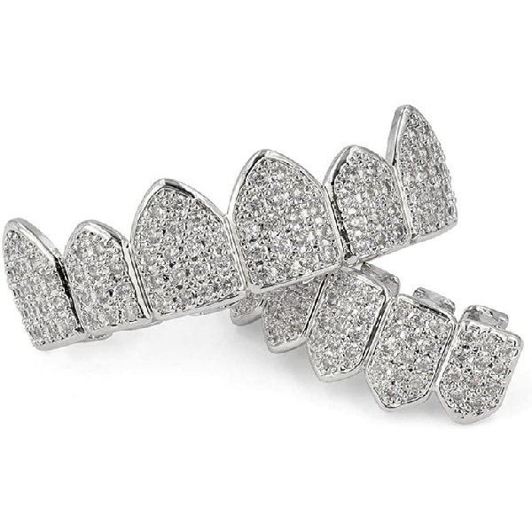 Gold Plated Macro Pave CZ Iced-Out Grillz sang trọng