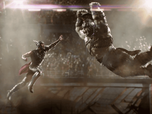 Thor và Hulk đã chạm trán nhau trong một trận đấu mua vui cho những kẻ giàu có tại Sakaar