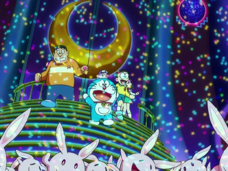 Phim kể về chuyến phiêu lưu lên mặt trăng của nhóm Nobita