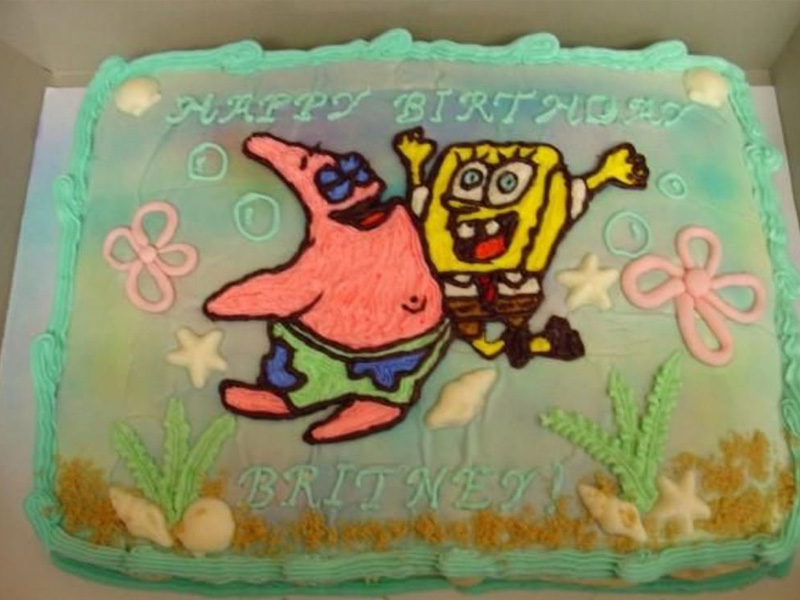 Bánh kem sinh nhật Spongebob Squarepants và Patrick 