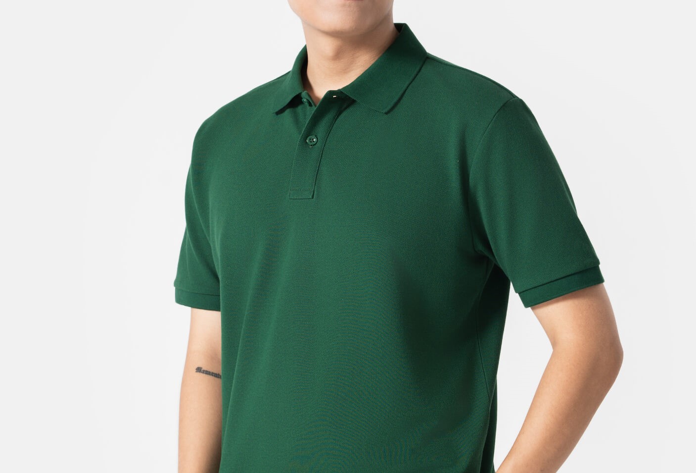 polo-pique-basic-cotton-100-xanh-la