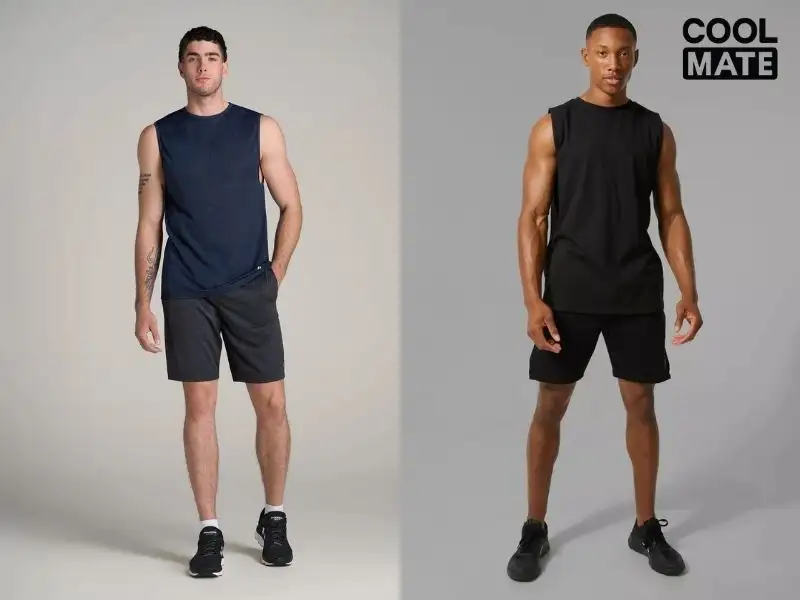 Quần short thể thao phối với áo tanktop cho mùa hè mát mẻ 