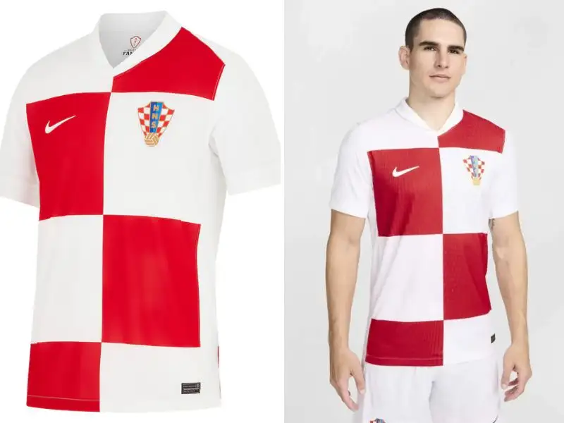 Mẫu áo bóng đá đội Croatia màu đỏ và trắng