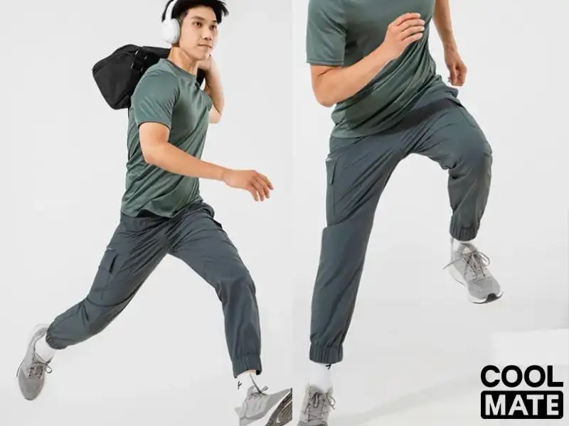 Áo thun thể thao nam kết hợp với quần jogger