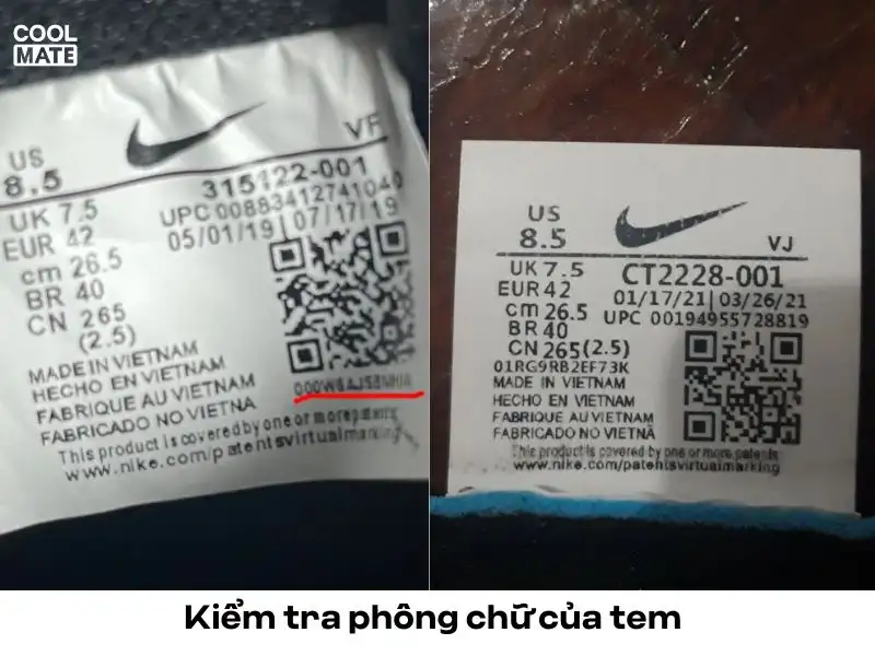 Cách phân biệt giày Nike thật giả