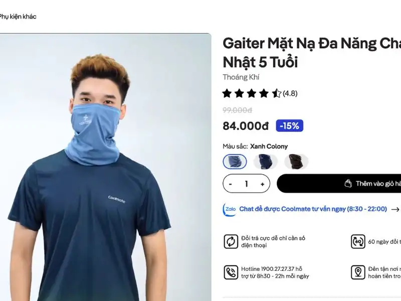 Feedback khách hàng mua mặt nạ chạy bộ Coolmate