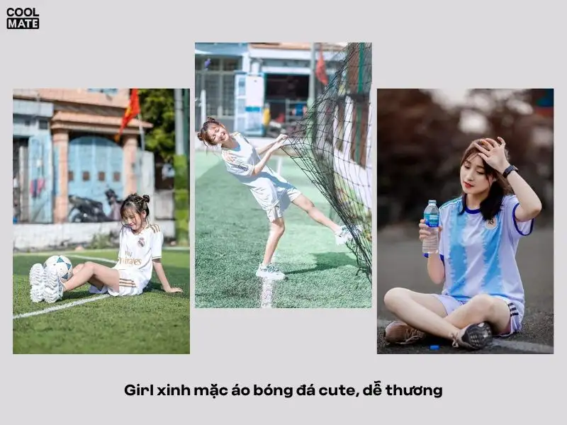 Các bạn nữ mặc áo đá bóng cute, dễ thương