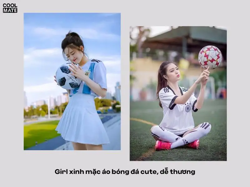 Các bạn nữ mặc áo đá bóng cute, dễ thương