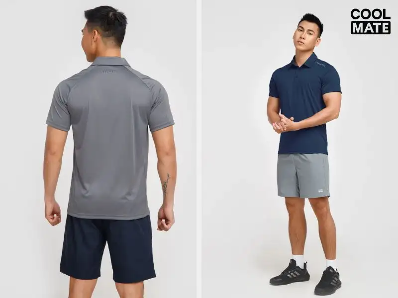 Phối đồ với áo polo thể thao và quần short nam 