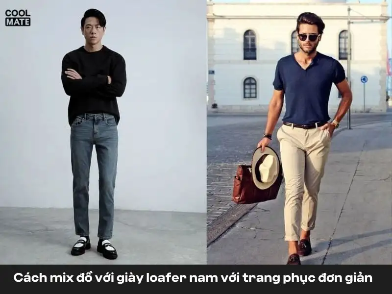 phối đồ với giày loafer nam