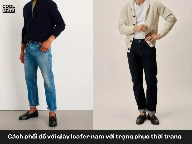 phối đồ với giày loafer nam