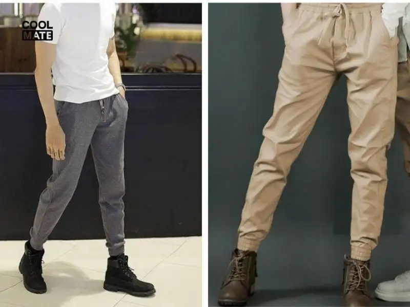 Quần jogger phối với giày boot