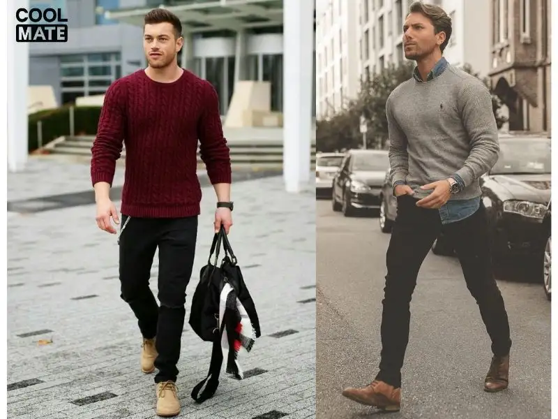  Áo sơ mi kết hợp cùng sweater