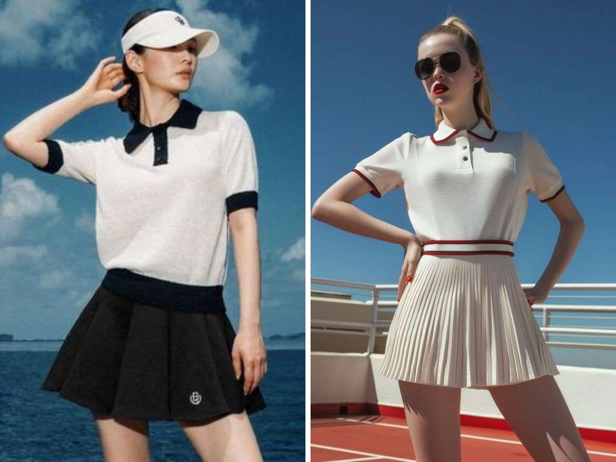 Cách kết hợp kinh điển của polo và chân váy